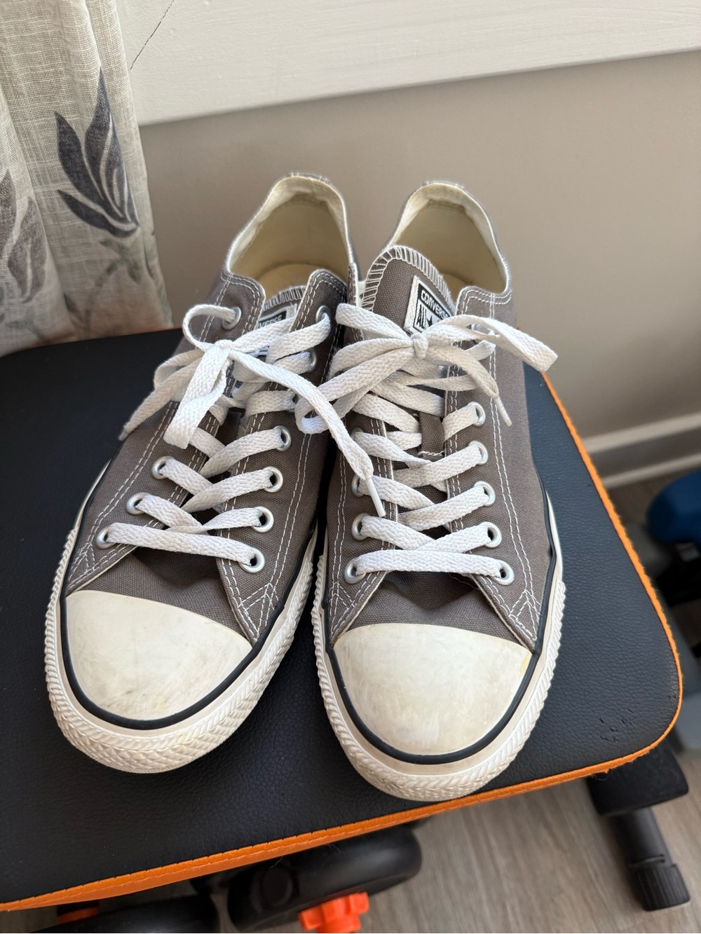Converse Low-Top Sneakers in Gray with White Accents